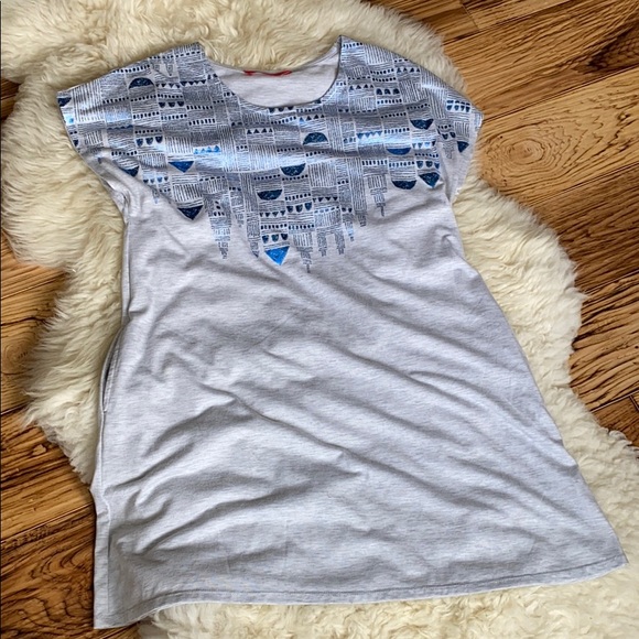 Graniph metallic tribal pattern T-shirt dress with pockets - Picture 9 of 11